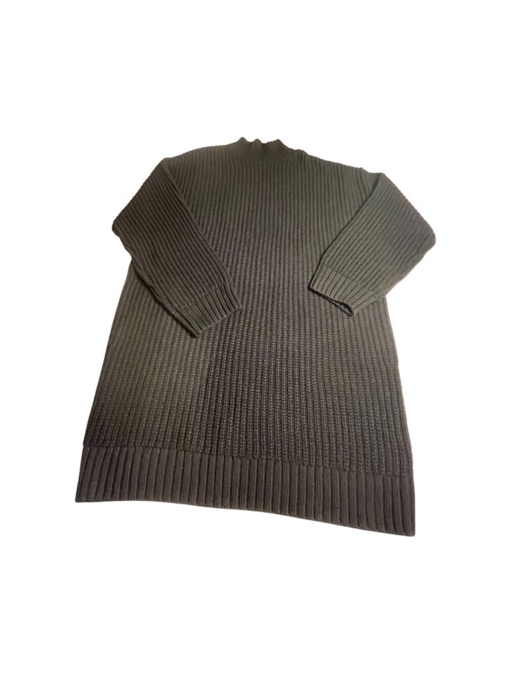 NWT GAP Oversized chunky mock neck Mini Sweater Dress Black L Tall Ribbed